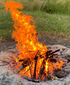 wood burning fire